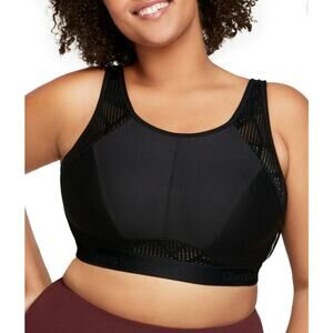 Women's Full Figure Plus Size MagicLift Front Close Back Support Bra 50G - Black